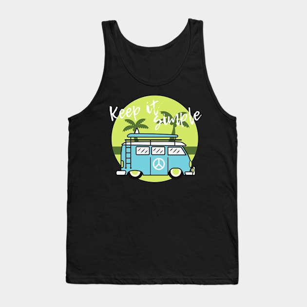 Keep it simple green design for van lifers and van enthusiasts Tank Top by BlueLightDesign